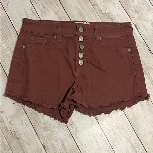 Altar’d State Women's brown Frayed Hem Denim Shorts size 26/3 - Picture 1 of 5